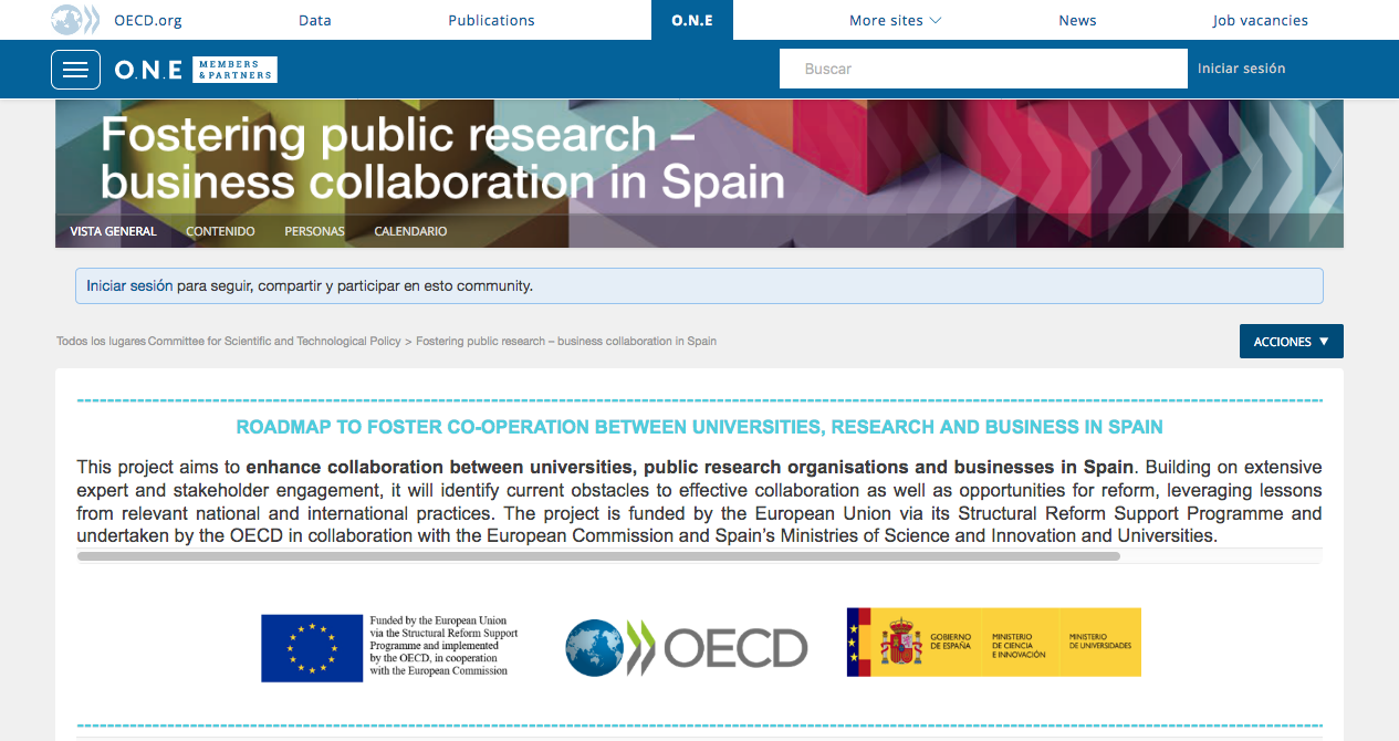 Roadmap to foster co-operation between universities, research and business in Spain